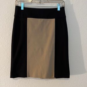 Banana Republic color block Sloan fit pencil skirt In black and tan